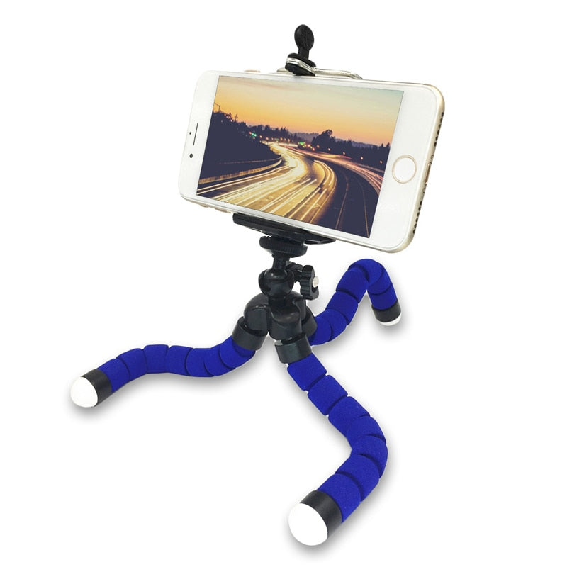 GAQOU Tripod + Clip Stand Mini Flexible For Camera Mobile Phone Holder Stand Flexible Octopus Sponge