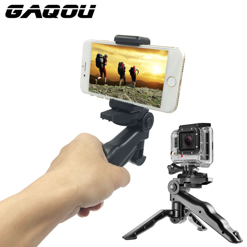 GAQOU Universal Mini Tripod 90" Rotation Desktop &amp; Handle Stabilizer For Mobile Phone Camera