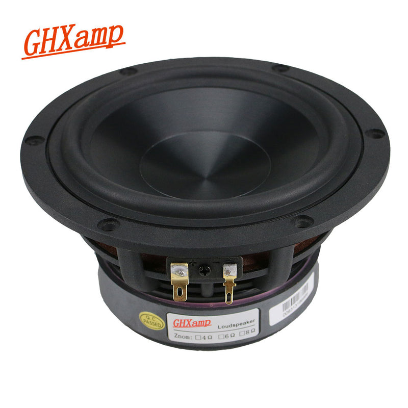 GHXAMP 5.25 Inch Bass Speaker 60W Woofer Unit HiFi Aluminum Ceramic Black Diamond Cast Booksheft