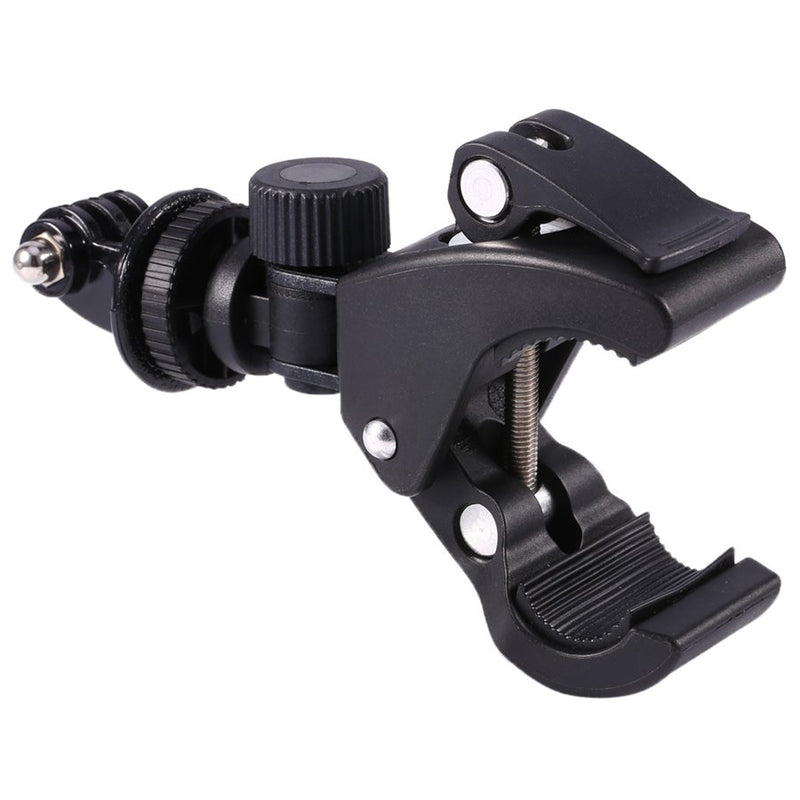 GloryStar Black Bike Bicycle Motorcycle Handlebar Handle Clamp Bar Camera Mount Tripod Adapter