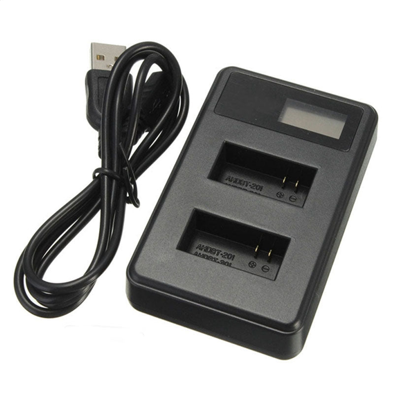 Go Pro Accessories USB Battery Charger LCD Screen Display with Android Cable for Gopro Hero 4 3 3+
