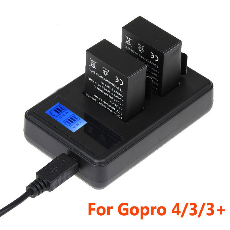 Go Pro Accessories USB Battery Charger LCD Screen Display with Android Cable for Gopro Hero 4 3 3+