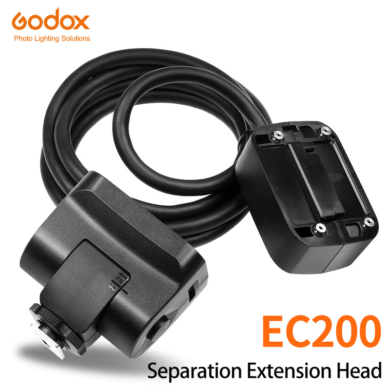 Godox EC200 1.85m Hot shoe Remote Separation Extension Head Flash for Godox AD200 Flash