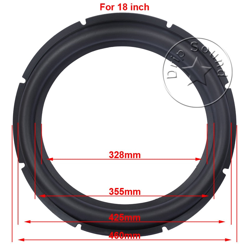 15"/18" inch Speaker Rubber Folded Edge Ring Woofer Surround Circle 385mm/15.15" 460mm/18.11"