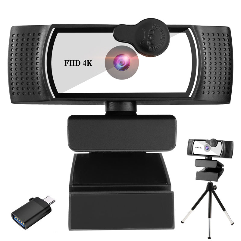HD 8K 4K Webcam Autofocus Web with Microphone Rotate USB Plug Camera for PC, Mac & Laptop