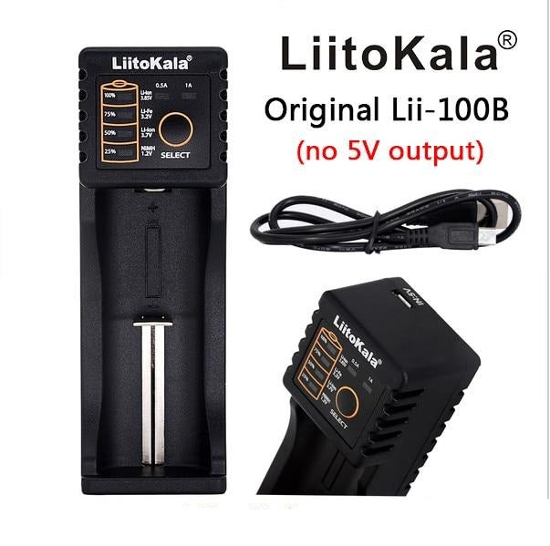 HK LiitoKala Lii-100 B 18650 Battery Charger For 26650 16340 CR123 LiFePO4 1.2V Ni-MH Ni-Cd