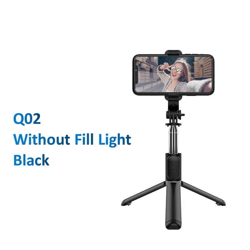 Wireless Bluetooth Selfie Stick Foldable and Mini Tripod with Fill Light Shutter Remote Control