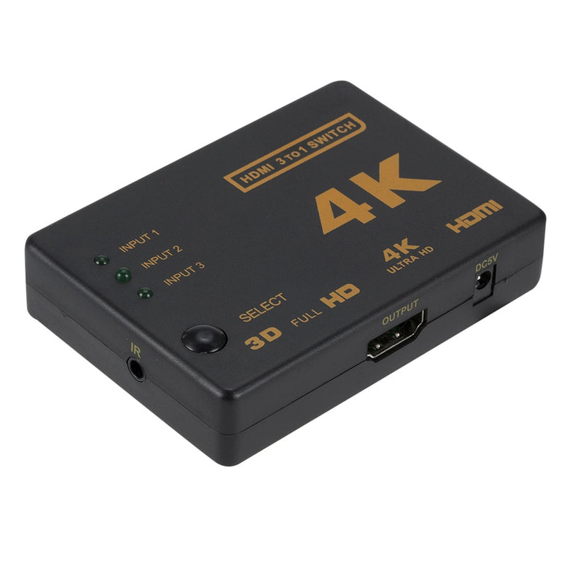 4K* 2K 3D Mini 3 Port HDMI-compatible Switch 1.4b 4K Switcher Splitter 1080P 3 in 1 out Port Hub