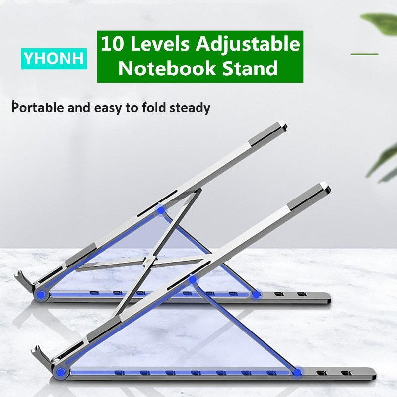 Laptop Stand Rack X Style Adjustable Foldable Aluminum Alloy Office Desktop Notebook Holder Desk