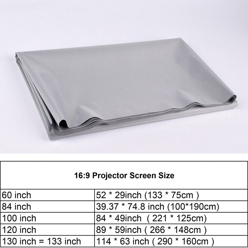 High Brightness Reflective Projector Screen 60 100 130 inch 16:9 Fabric Cloth Projection Screen