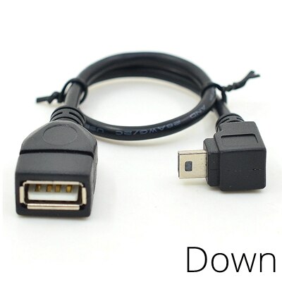 High Quality USB A Female to Mini 5P USB B Male Conversion Adapter OTG Cable Upwards Black