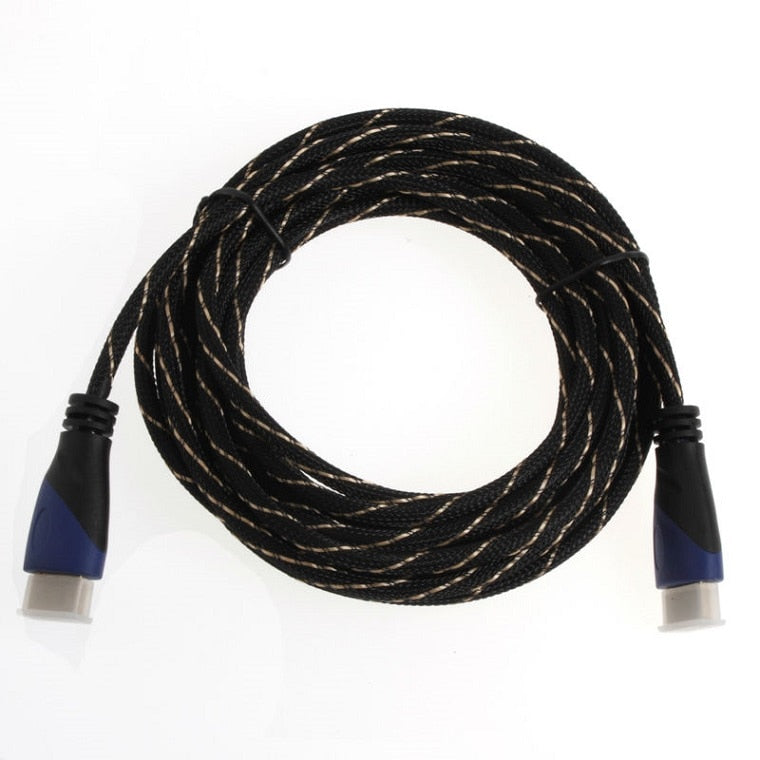 High Speed HDMI Cable Gold Plated Connection with Red, black and white mesh