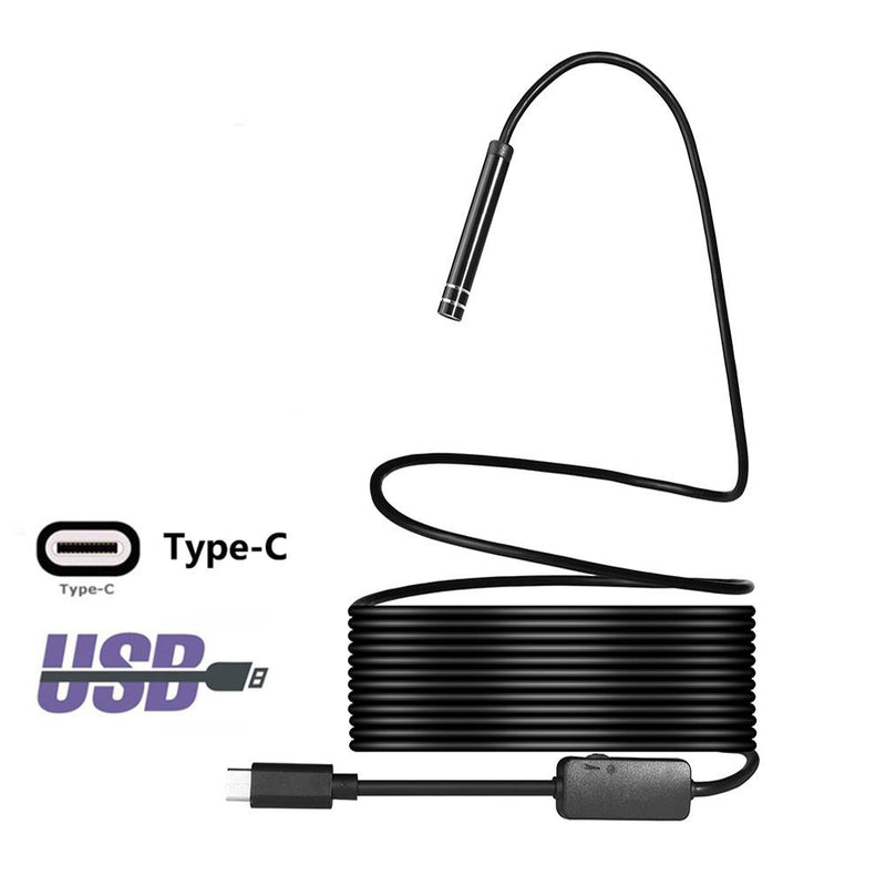 JCWHCAM USB TYPE-C Endoscope Inspection Camera 5.5/7/8mm 1M 3M 5M Flexible Snake Cable Type C