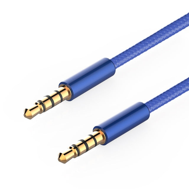 Jack 3.5mm AUX Cable Audio Cable 3.5 mm Jacks Speaker Cable 4 Poles Nylon Braided Headphones
