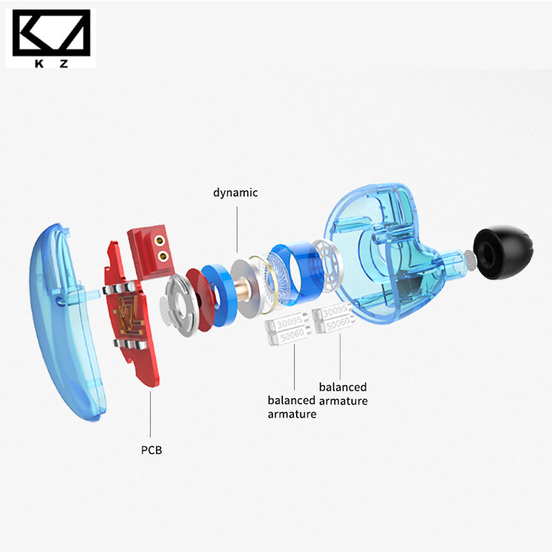 KZ ZS10 Headphones 10 Driver In Earphone 4BA+1DD Dynamic Armature Earbuds HiFi Bass Headset Noise