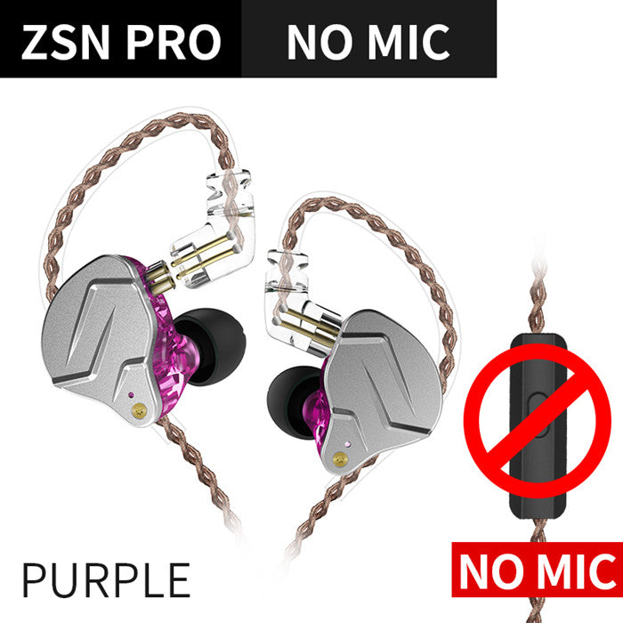 KZ ZSN Pro 1BA+1DD Hybrid technology HIFI Bass Earbuds Metal In Ear Earphones Noise Cancelling