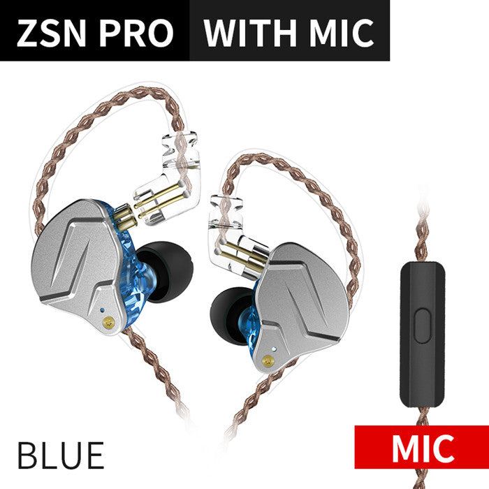 KZ ZSN Pro Metal Earphones 1BA+1DD Hybrid Technology HIFI Bass Earbuds Noise Cancelling Headset