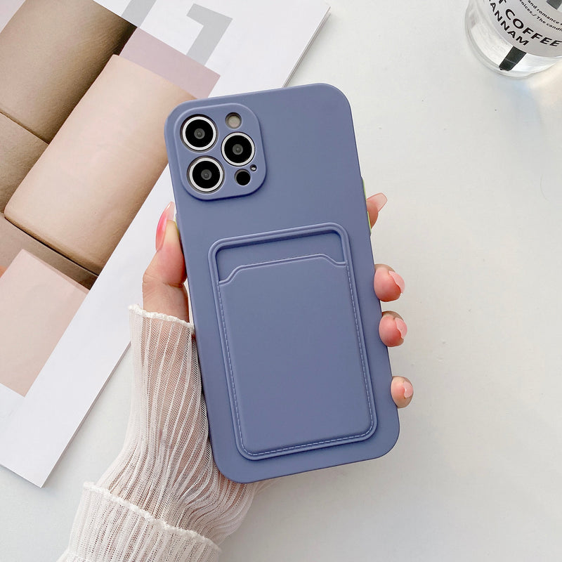 Phone Case for iPhone 11 12 13 Pro Max Soft Silicone Wallet Card Holder cover