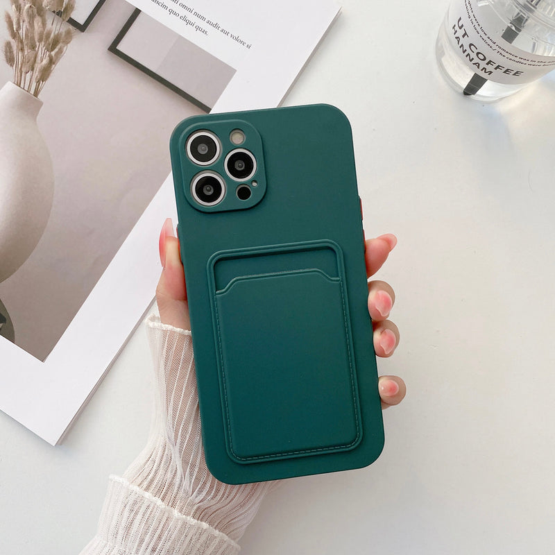 Phone Case for iPhone 11 12 13 Pro Max Soft Silicone Wallet Card Holder cover