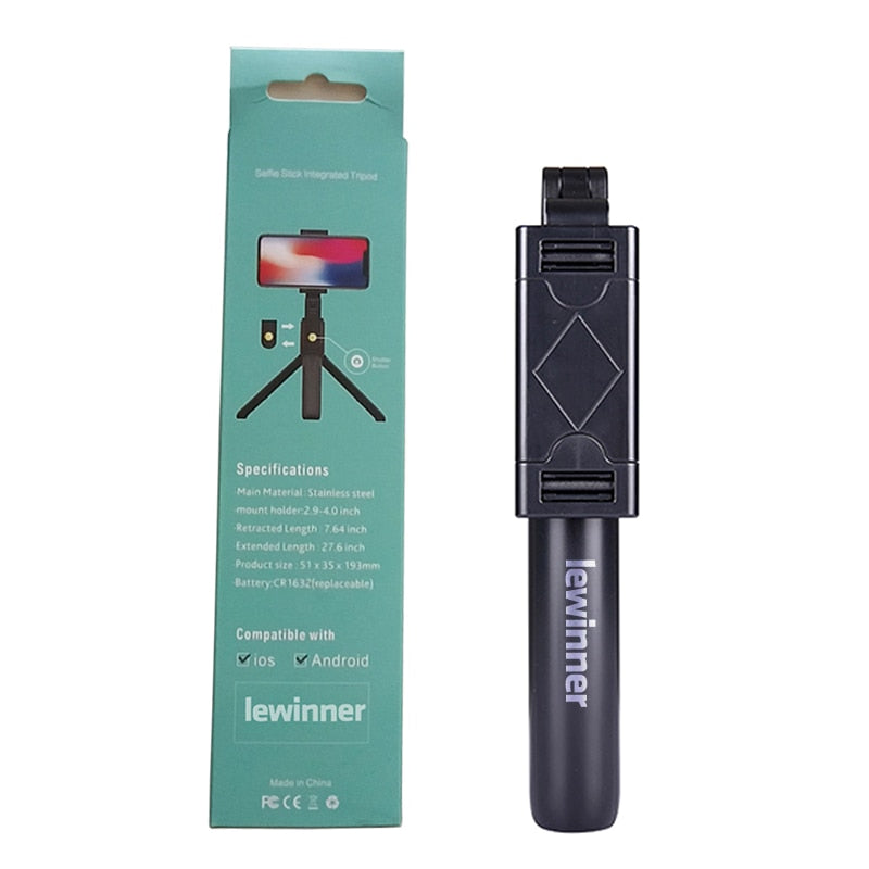 Lewinner 3 in 1 Wireless Bluetooth Selfie Stick for iphone/Android Foldable Handheld Monopod Shutter
