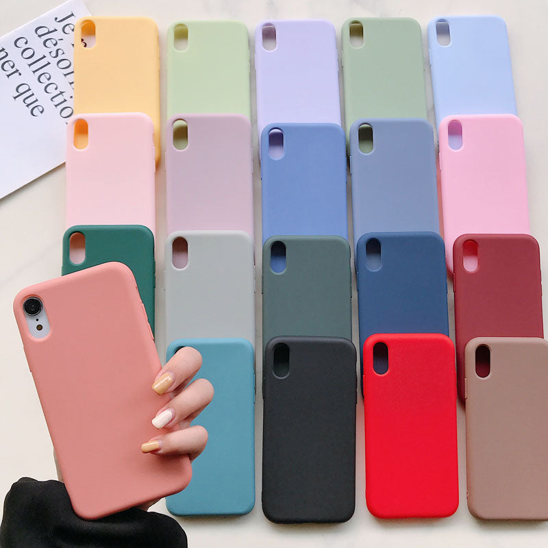 Luxury Silicone Phone Case for iPhone 11 12 Pro Max mini Soft Candy Cover