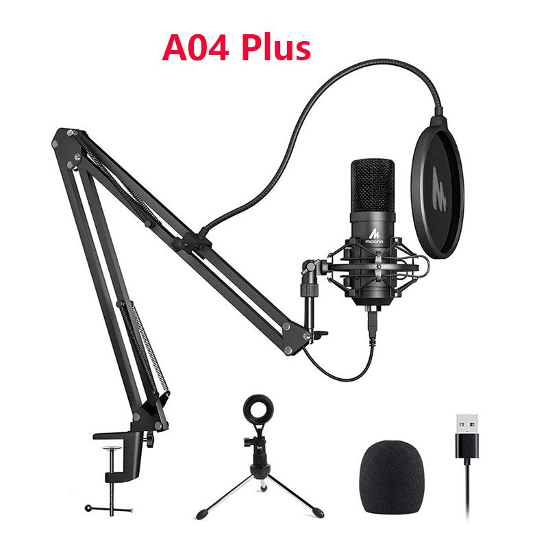 A04 Plus USB Condenser Microphone 192kHz/24bit Professional Podcast PC Mic