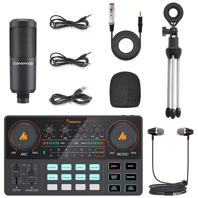 CASTER LITE AM200-S1 All-in-on Microphone Mixer Kit Sound Card Audio Interface With Condenser Mic