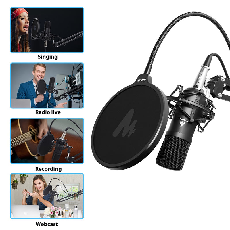 Condenser Microphone Professional Podcast Studio Microphone Audio 3.5mm Computer Mic for Gaming