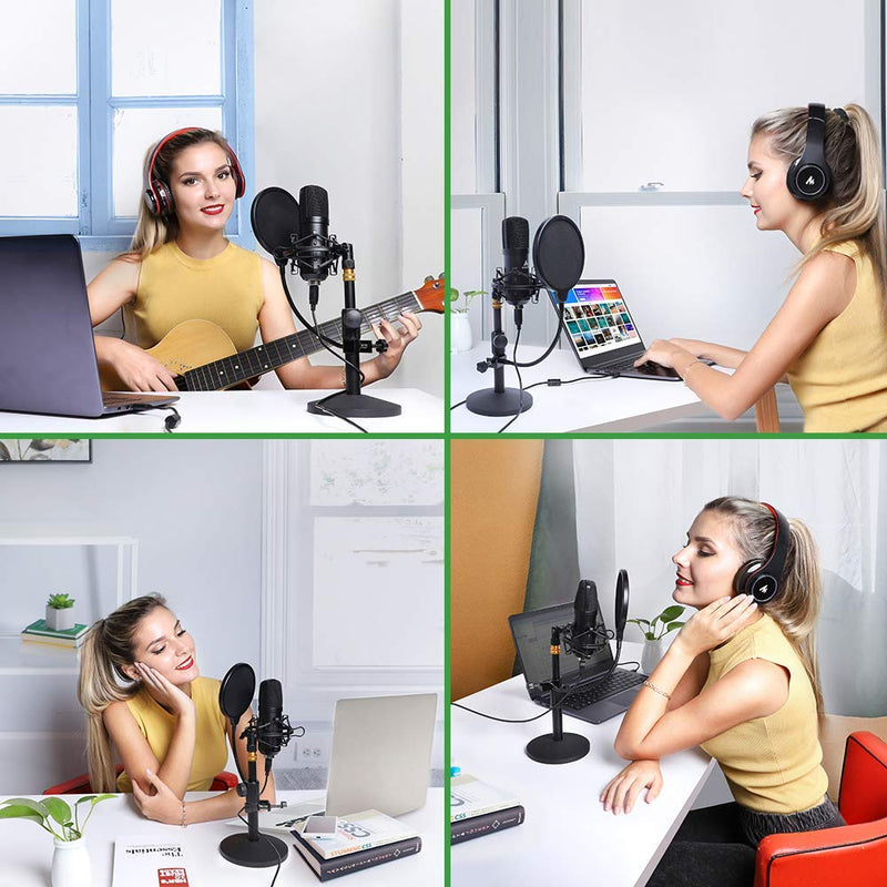 USB Microphone Professional Podcast Streaming Microphone Condenser Studio Mic for Recording