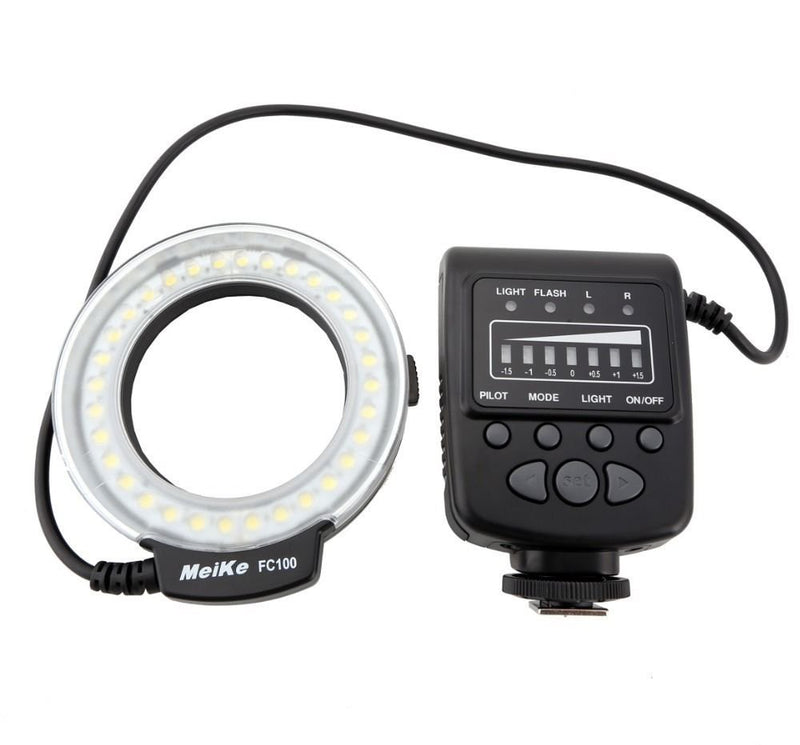Meike FC-100 FC100 Manual LED Macro Ring Flash Light with 7 Adapter Ring for Canon Nikon Olympus