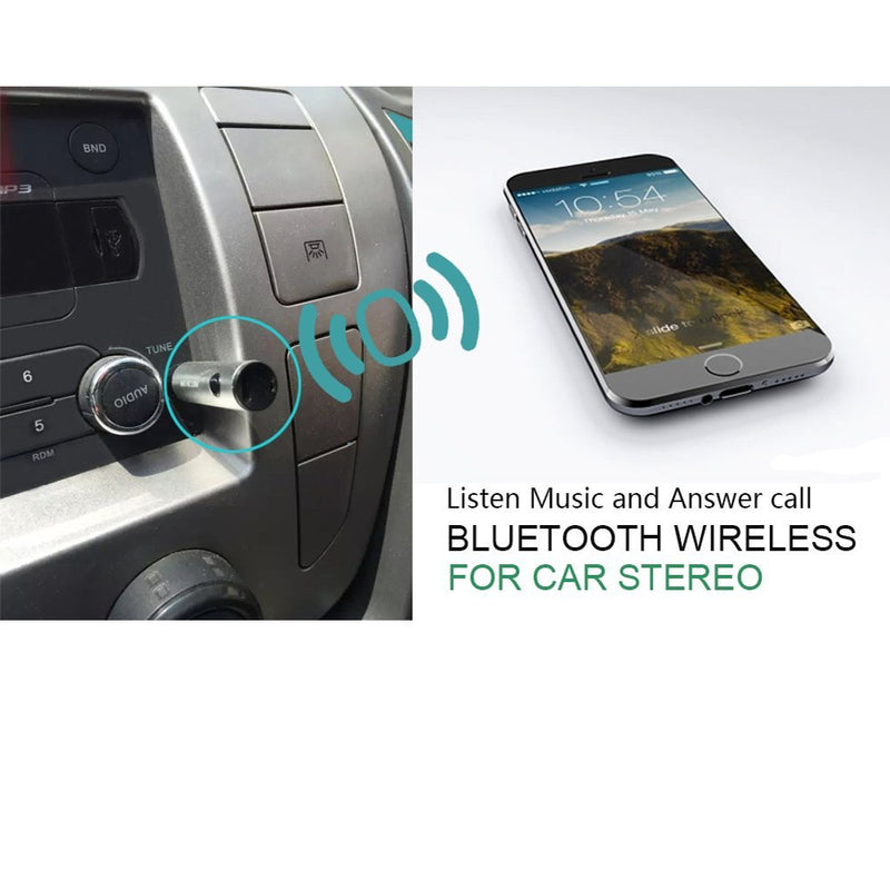 Mencom Bluetooth Receiver 3.5mm Mini Wireless Bluetooth Receiver Car Kit Hands free Jack AUX with