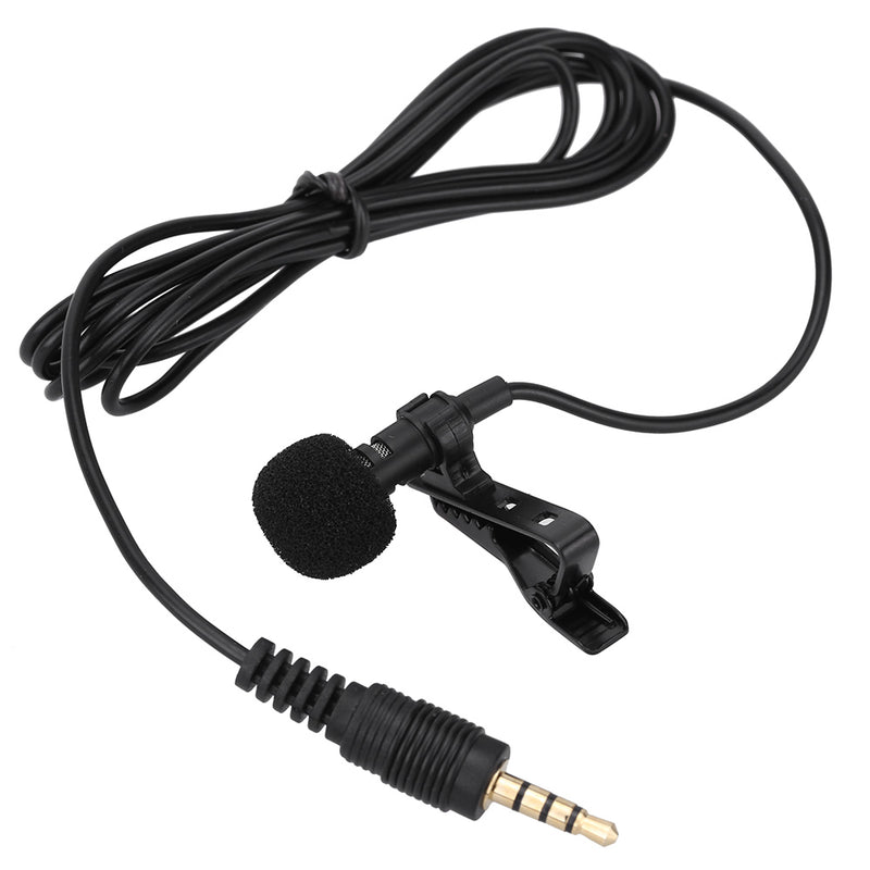 Mini Portable Clip-on Lapel Lavalier Microphone Hands-free 3.5mm Jack Condenser Wired Mic for iPhone
