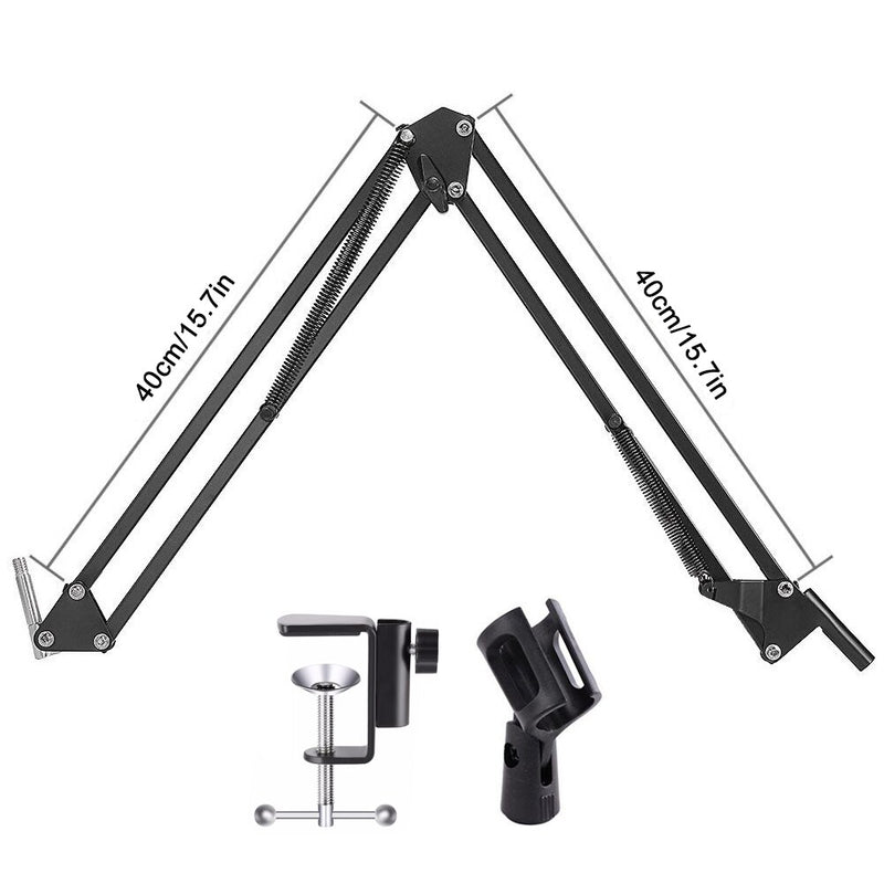 NB 35 Stand For Microphone Suspension Arm Adjustable Metal Boom Scissor Arm Holder With Mic Clip