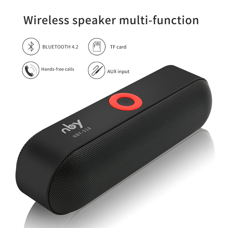 NBY S18 Portable Bluetooth Speaker with Dual Driver Loudspeaker,12 Hours Playtime,HD Audio Subwoofer