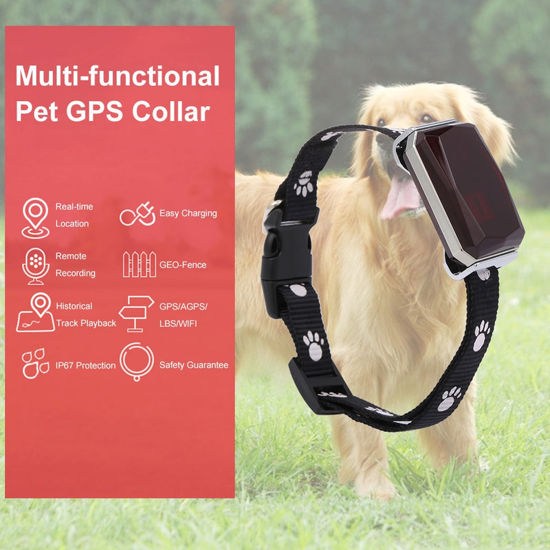 IP67 Waterproof Pet Collar GSM AGPS Wifi LBS Mini Light GPS Tracker for Pets Tracking Locator