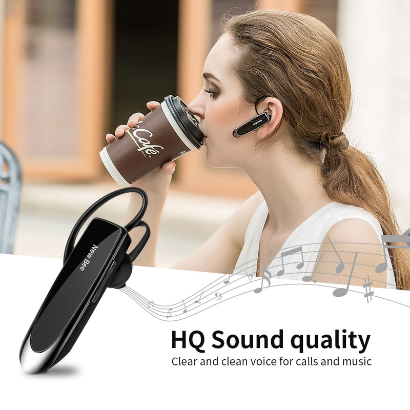 New Bee Bluetooth Headset Bluetooth Earphone Hands-free Headphone Mini Wireless Headsets Earbud