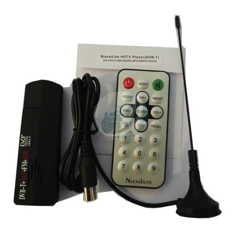 New Digital USB2.0 Mini HD TV Stick FM+DAB DVB-T RTL2832U+R820T for SDR Tuner Receiver Recorder
