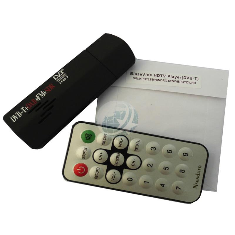 New Digital USB2.0 Mini HD TV Stick FM+DAB DVB-T RTL2832U+R820T for SDR Tuner Receiver Recorder