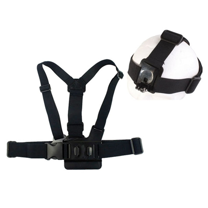 New GP59 Elastic Adjustable Head Strap Mount Belt and Chest Belt Mount Kit For Sports camera