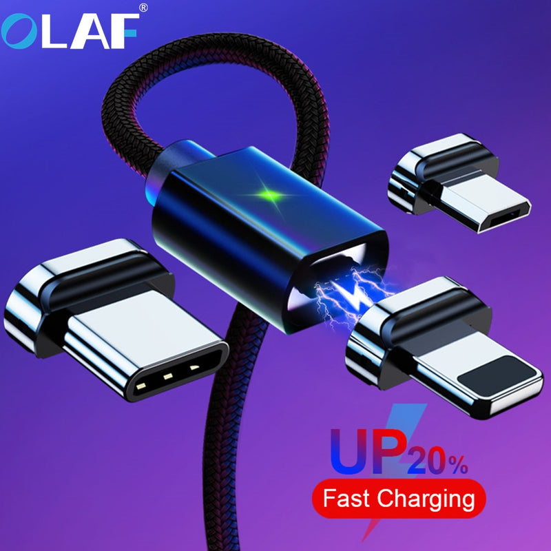 OLAF 2M Magnetic Micro USB Cable For iPhone Samsung Fast Charging Data Wire Cord Magnet Charger