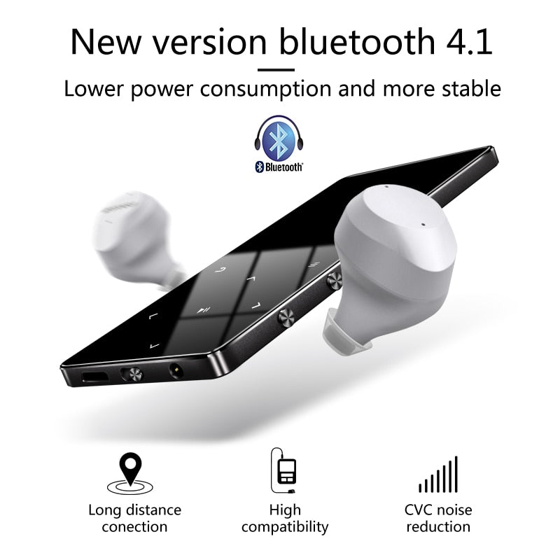 Original Metal Bluetooth Sport MP3 Player Portable Audio with Built-in Speaker Radio E-book