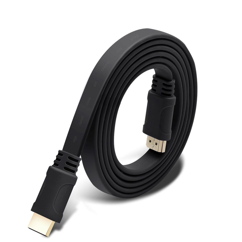 Flat Slim HDMI Cable Cord Gold-Plated Tip Oxygen-Free Copper 4K