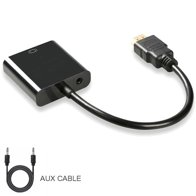 QGeeM HDMI to VGA Adapter Digital to Analog Video Audio Converter Cable HDMI VGA Connector