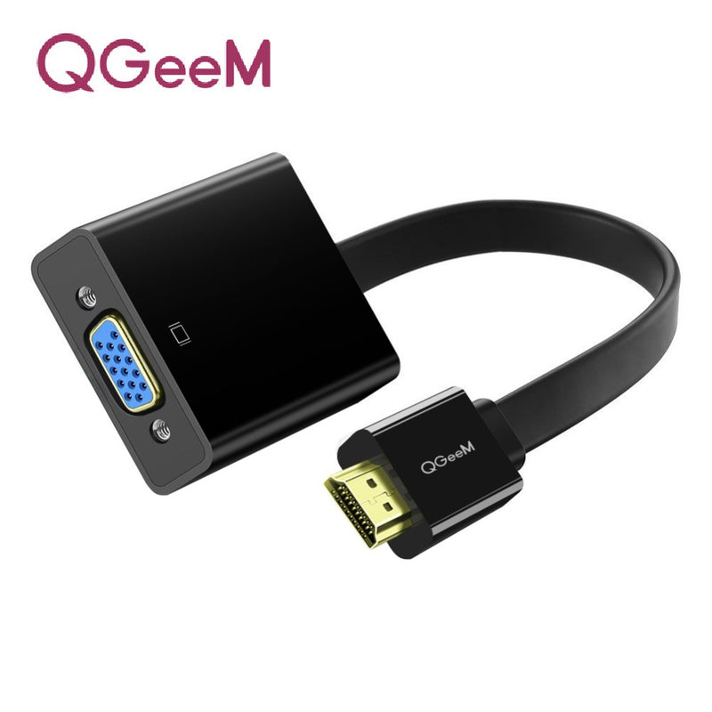QGeeM HDMI to VGA adapter Digital to Analog Video Audio Converter Cable 1080p for Xbox 360 PS3 PS4