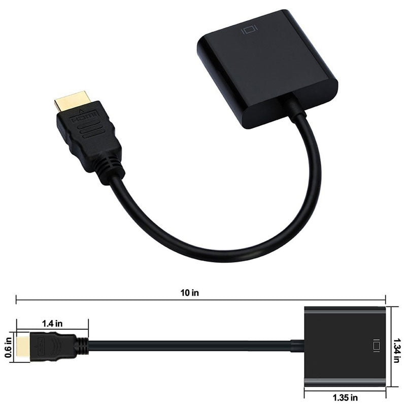 QGeeM HDMI to VGA adapter Digital to Analog Video Audio Converter Cable 1080p for Xbox 360 PS3 PS4