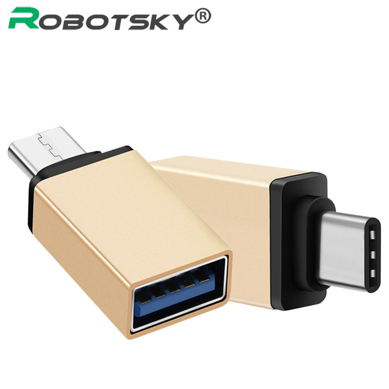 Robotsky USB 3.1 Type C to USB 3.0 Converter USB Type-C OTG Adapter for Chromebook Macbook Huawei P9