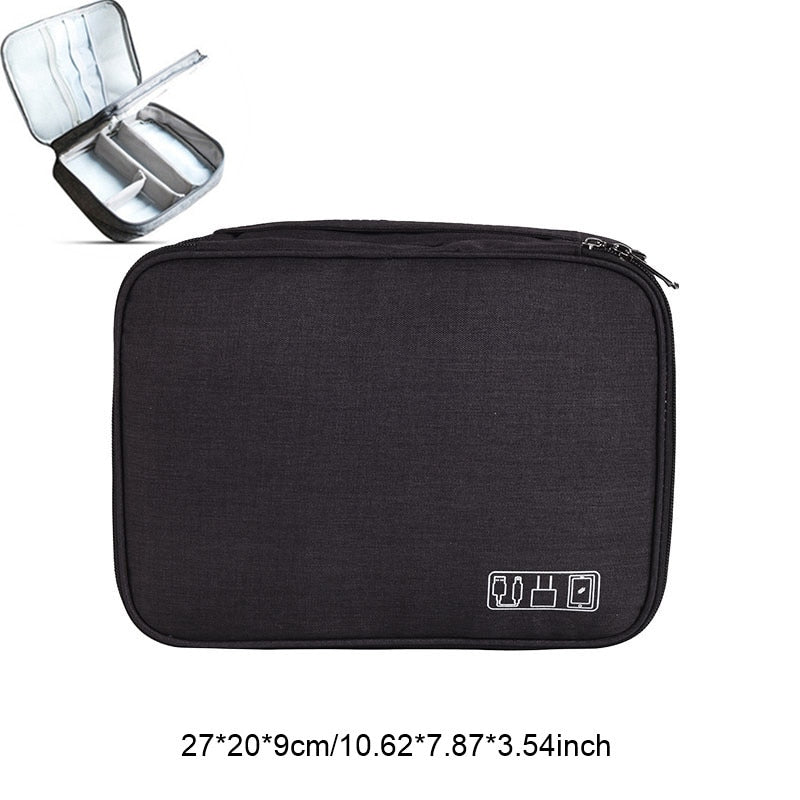 Travel Cable Bag Portable Digital USB Gadget Organizer Charger Wires Cosmetic Zipper Storage Pouch