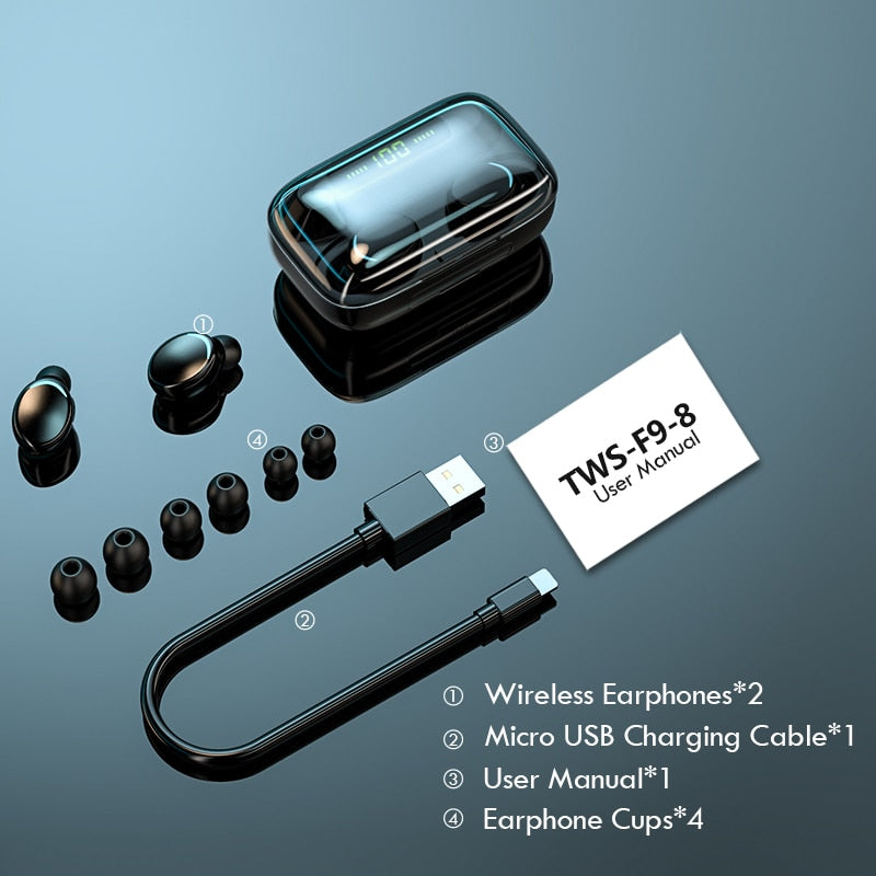 TWS Bluetooth Earphones 2200mAh Charging Box Wireless Headphone Fone Stereo Wireless Headset