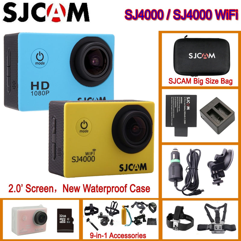 SJCAM SJ4000 &amp; SJCAM SJ4000 WiFi Action Helmet Sports DV Camera Waterproof Camera 1080P Sport DV