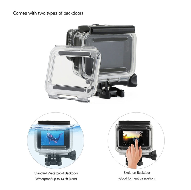 SOONSUN 45M Underwater Diving Waterproof Housing Case + Dive Color Lens Filter Kit for GoPro Hero